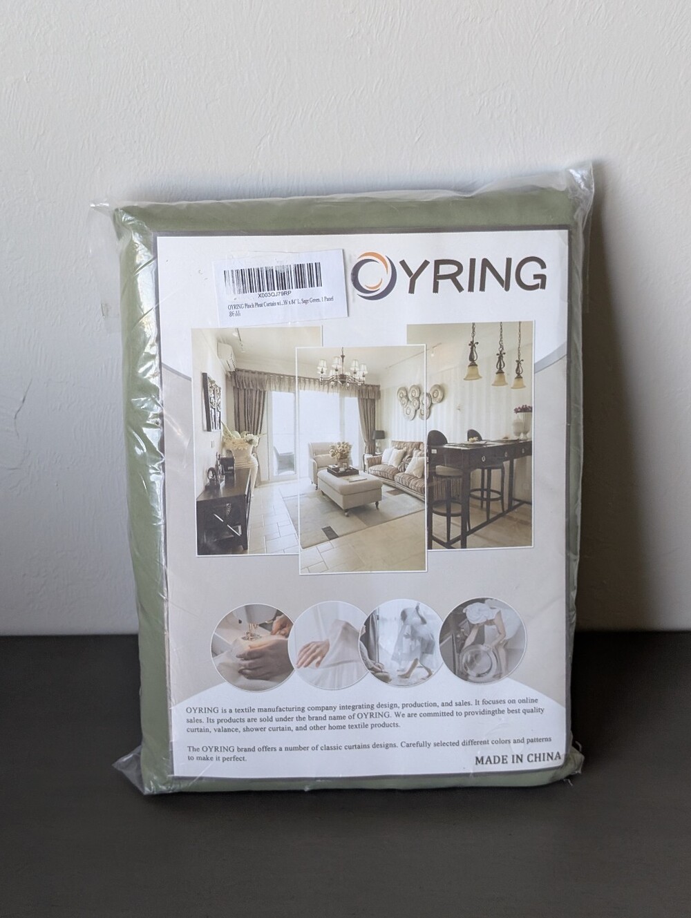 Oyring Pinch Pleat Sage Green Curtain Panel Size 84" Long 1 Panel